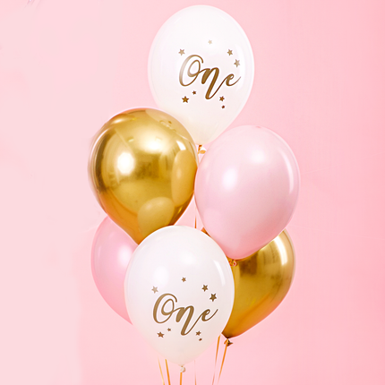 Ballonnen Set 1 Jaar  - Roze & Goud