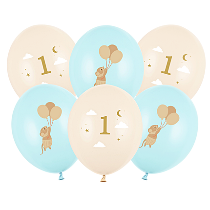 Ballonnenset Muisjes - 1 Jaar - Blauw
